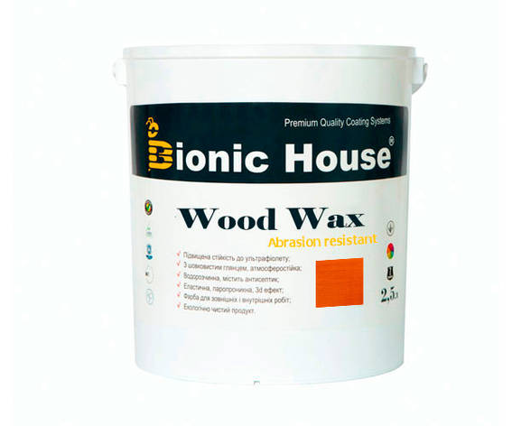 Фарба для дерева WOOD WAX Bionic-House 2,5 л Бурштин, фото 1