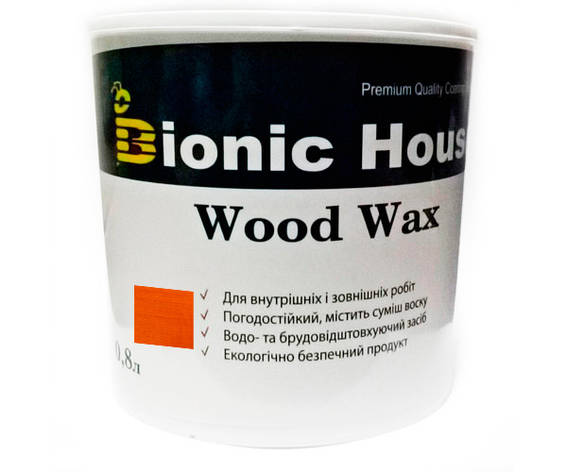 Фарба для дерева WOOD WAX Bionic-House 0,8 л Бурштин, фото 1