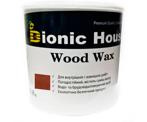 Фарба для дерева WOOD WAX Bionic-House 0,8 л Марсала, фото 1