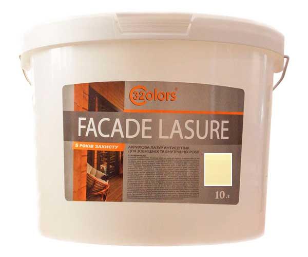 Фарба-лазур для дерева фасадна побутова 32 COLOR 10л Слонова кістка