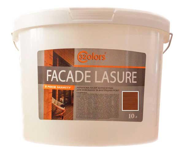Фарба-лазур для дерева фасадна побутова 32 COLOR 10 л Каштан
