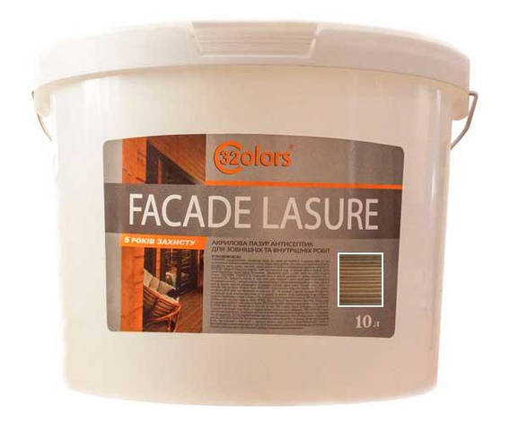 Фарба-лазур для дерева фасадна побутова 32 COLOR 10 л Кедр, фото 1