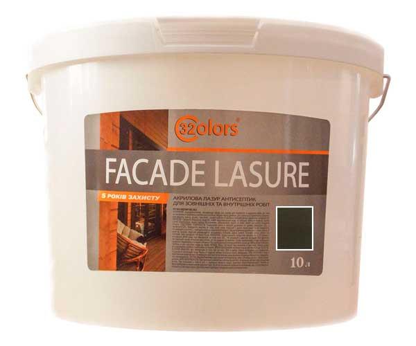 Фарба-лазур для дерева фасадна побутова 32 COLOR 10л Антрацит