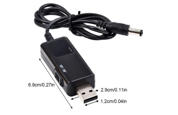 Кабель USB to DC для роутера з 5V на 9V(1A) або 12V(0.8A) 5.5х2.1 mm з перемикачем