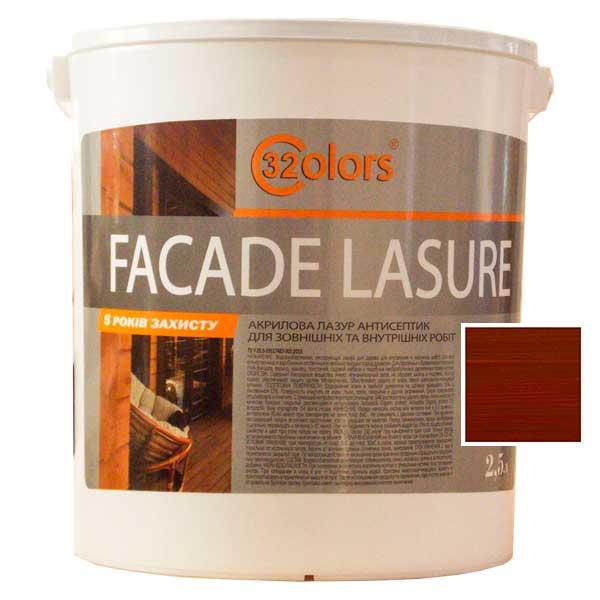 Фарба-лазур для дерева фасадна побутова 32 COLOR 2,5 л Шоколад