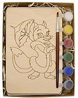 Набір дитячих розмальовок на дереві "Звірята"