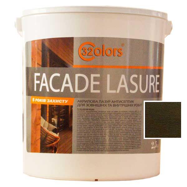 Фарба-лазур для дерева фасадна побутова 32 COLOR 2,5л Антрацит