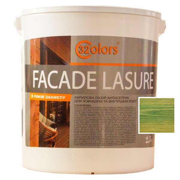 Фарба-лазур для дерева фасадна побутова 32 COLOR 2,5л Смарагд