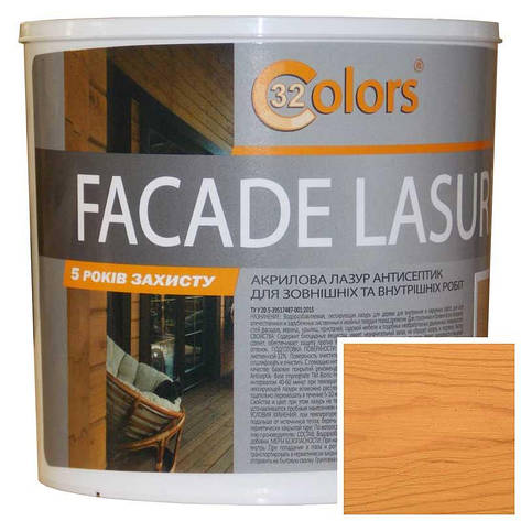 Фарба-лазур для дерева фасадна побутова 32 COLOR 0,8 л Орегон, фото 1