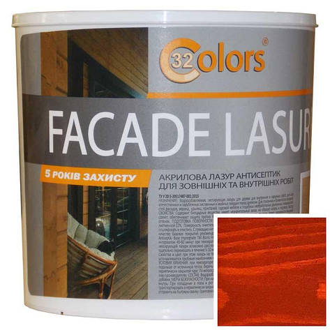 Фарба-лазур для дерева фасадна побутова 32 COLOR 0,8л Тік, фото 1