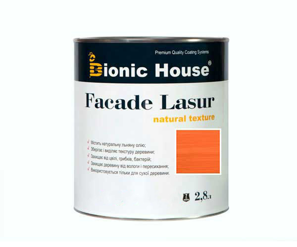 Фарба для дерева FACADE LASUR Bionic-House 2,8 л Горобіна
