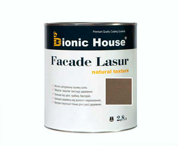 Фарба для дерева FACADE LASUR Bionic-House 2,8 л Умбра