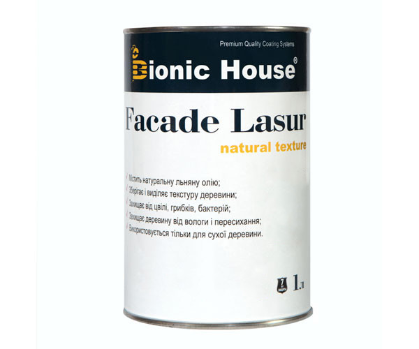 Фарба для дерева FACADE LASUR Bionic-House 1 л Безбарвний