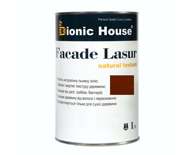 Фарба для дерева FACADE LASUR Bionic-House 1 л Шоколад А109