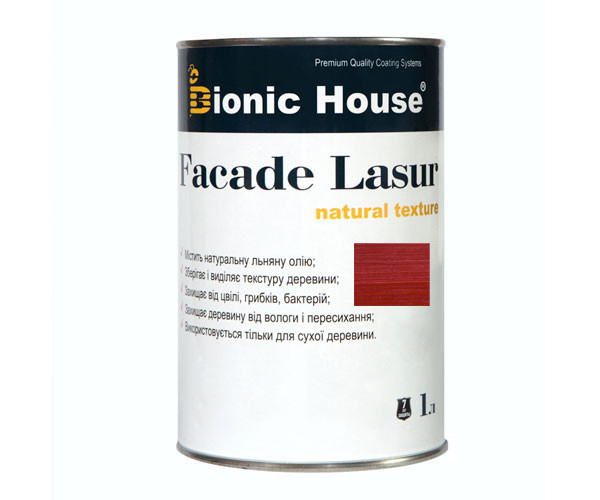 Фарба для дерева FACADE LASUR Bionic-House 1 л Вишня А108