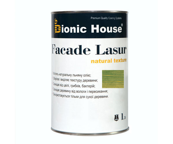 Фарба для дерева FACADE LASUR Bionic-House 1 л Смарагд А114