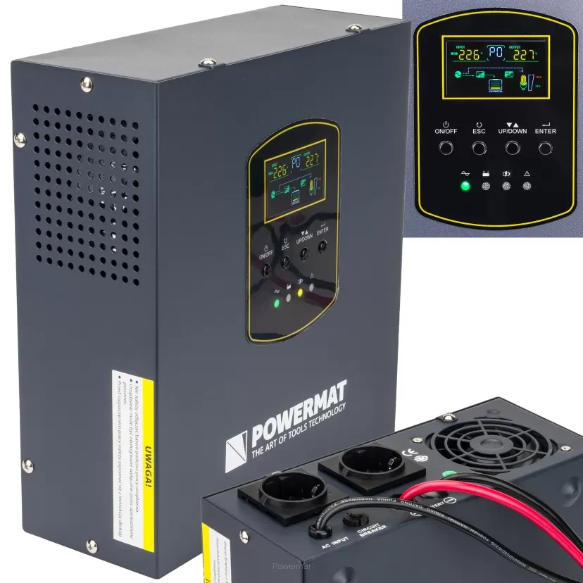 Джерело безперебійного живлення POWERMAT UPS LCD UPS 800VA 500W PM-UPS-800MW перетворювач