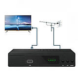 Цифровий телевізійний приймач DVB T2 з дисплеєм та пультом універсальний тюнер для телевізора, фото 9