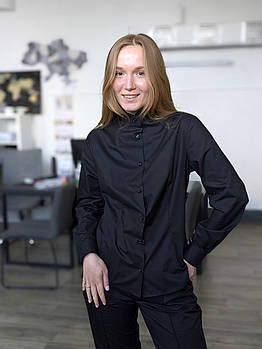 Сорочка Leo зі стійкою Жіноча Чорна S