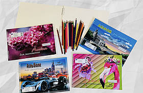 Альбом для малювання А4 40 аркушів На спіралі 00011 77414+ Фолдер