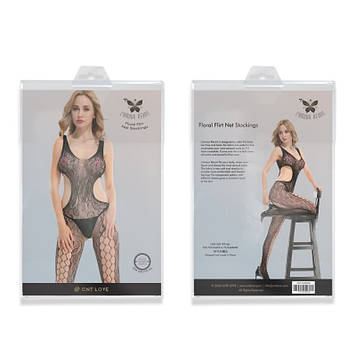 Сексуальний комбінезон Floral Flirt Net Stockings Black Bomba💣