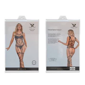 Сексуальний комбінезон Fishnet Garter Bodysuit Black Bomba💣