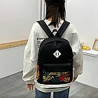 Міський рюкзак 20л (42×32×18см) з сумкою та портмоне 3в1, Чорний / Спортивний рюкзак для ноутбука, фото 2