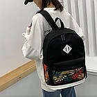 Міський рюкзак 20л (42×32×18см) з сумкою та портмоне 3в1, Чорний / Спортивний рюкзак для ноутбука, фото 5