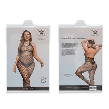 Erotic Mesh Bodysuit and G-string-Black Bomba💣