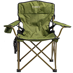 Крісло складне 94,5х59х93 см навантаження 150 кг для риболовлі та відпочинку Ranger Rshore Green RA 2203