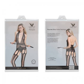 Сексуальний комбінезон Playmate Slutty Garter Strockings Black Bomba💣