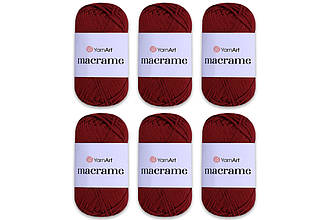 Упаковка YarnArt Macrame, Вишневий No145, 6 шт.