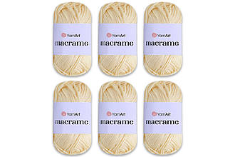 Упаковка YarnArt Macrame, Молочний No165, 6 шт.