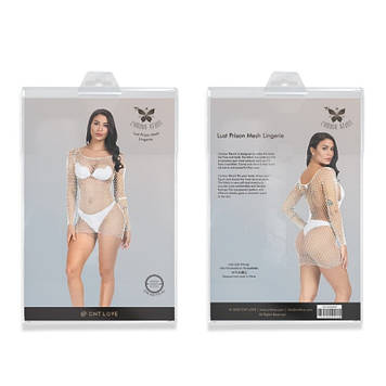 Сексуальний пеньюар в сітку Lust Prison Mesh Lingerie White Bomba💣