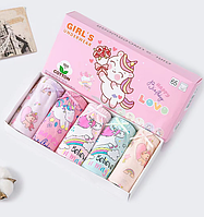 Набір трусиків для дівчинки Єдиноріг у коробці 5 штук розмір 104-122 на 4-7 років різнокольорові Puning 70