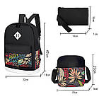 Міський рюкзак 20л (42×32×18см) з сумкою та портмоне 3в1, Чорний / Спортивний рюкзак для ноутбука, фото 8