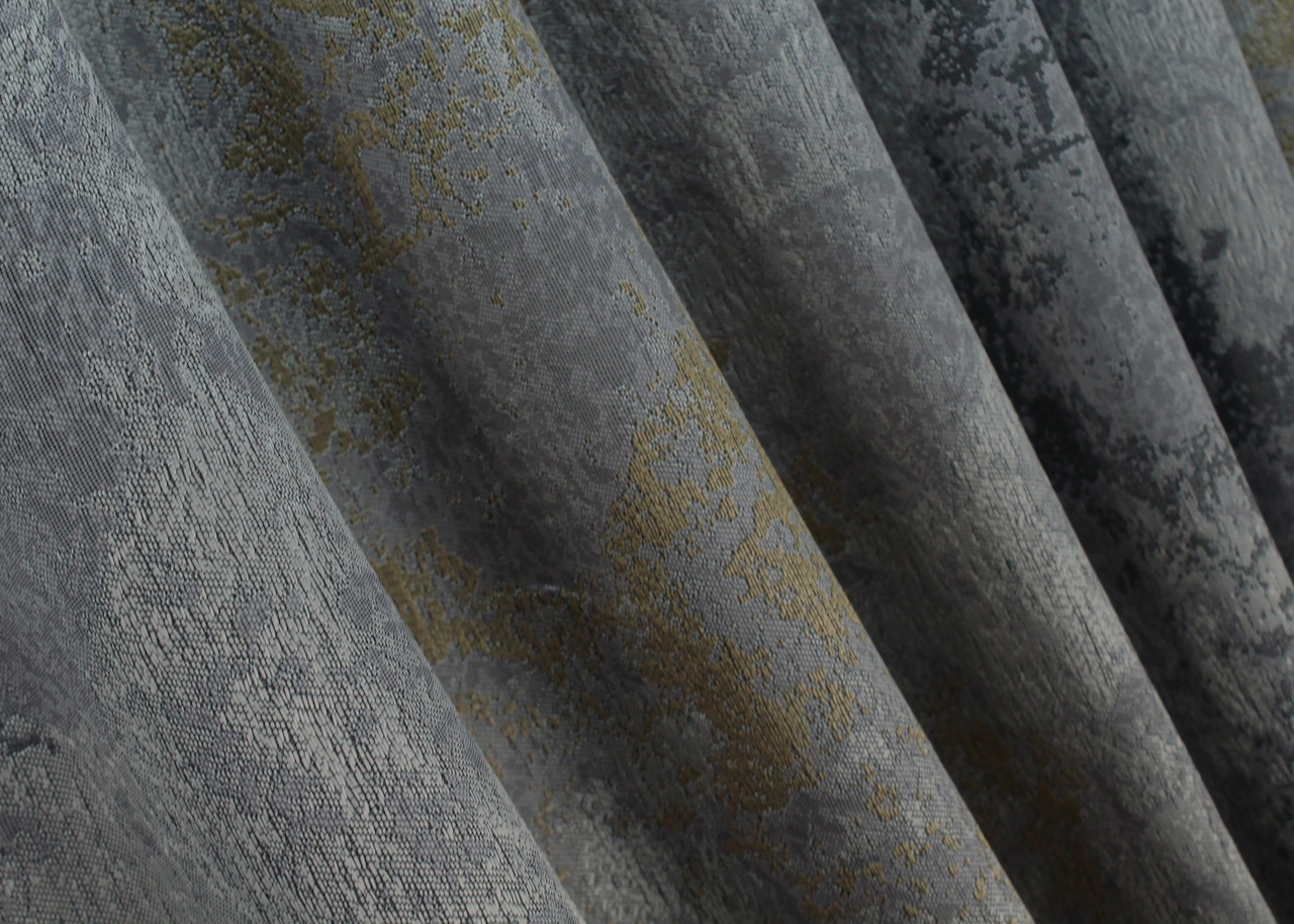 Шторна тканина "Мармур Al-7", Туреччина. Колір сірий з золотистим. Код 1471ш, фото 1
