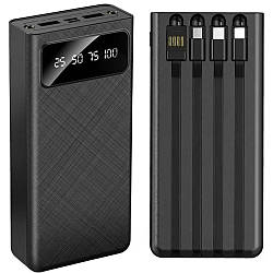 Павербанк 30000мАг з 4 перехідниками (2хUSB) Smart Safe / Power Bank для телефону / Зовнішній акумулятор