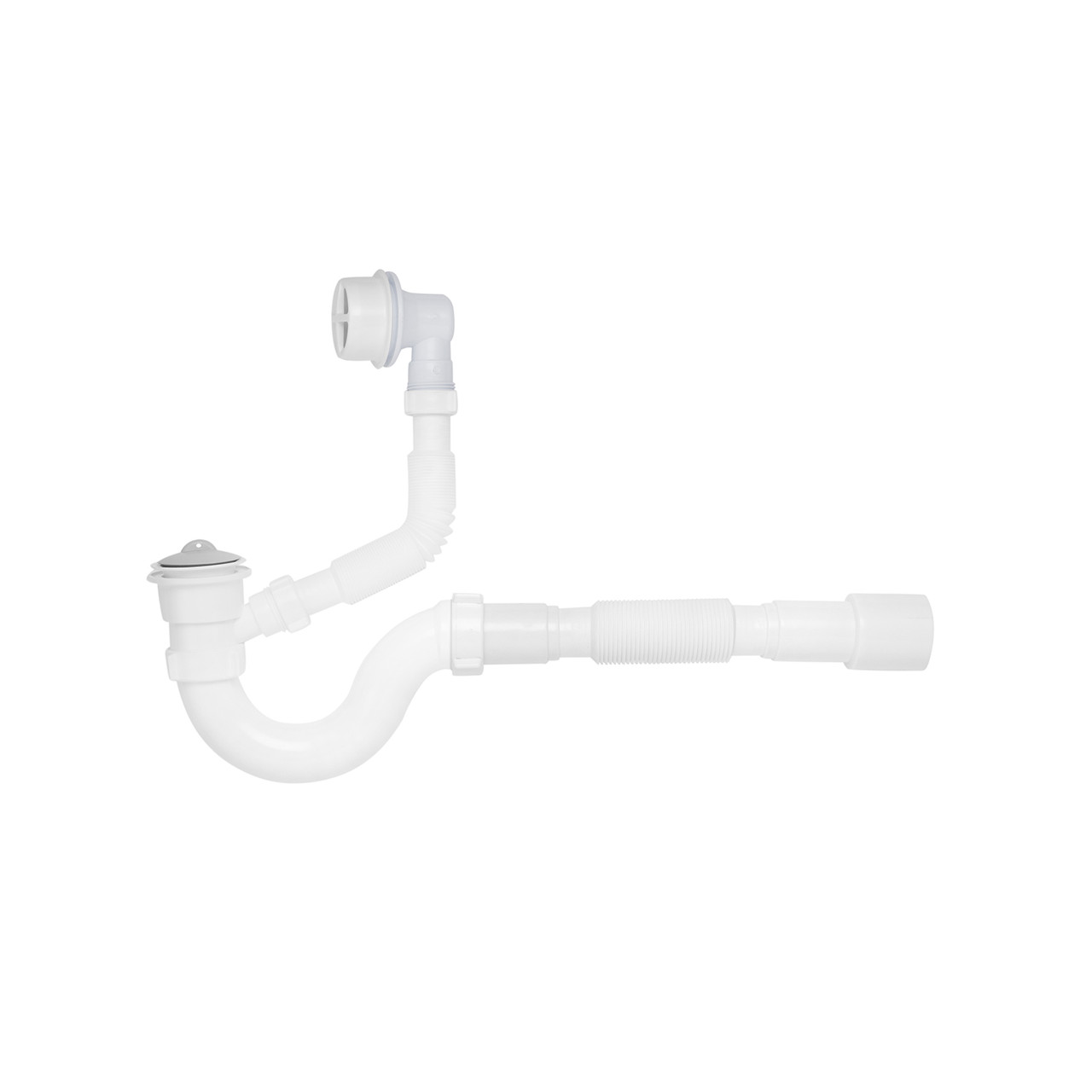 Сифон для ванни Kroner KRP — BS01 1 1/2"х40/50 мм із переливом, прямоточний, фото 1