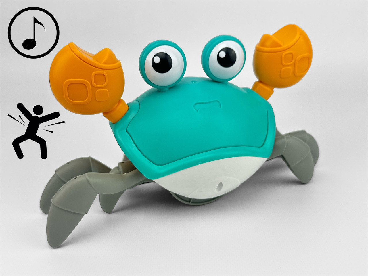 Краб із звуковими та світловими ефектами Cartoon Crab Блакитний Інтерактивний краб-робот Блакитний QIECHEN QC-3Y-1