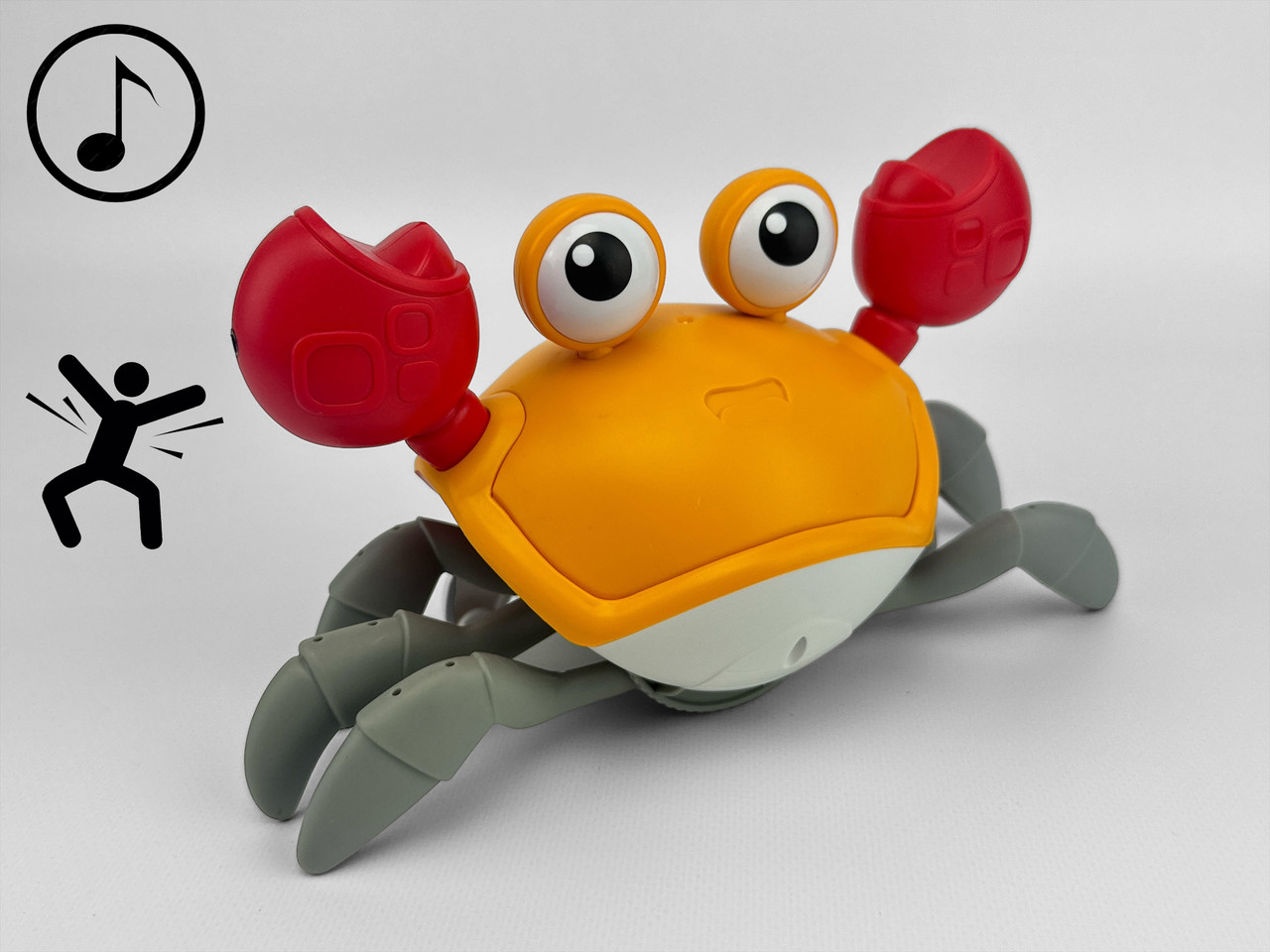 Краб із звуковими та світловими ефектами Cartoon Crab Блакитний Інтерактивний краб-робот Жовтий QIECHEN QC-3Y-2