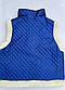 Жилет з овечої шерсті болонь, безрукавка овеча шерсть, синього кольору 56 розмір, фото 2