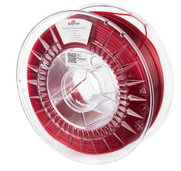 Filament Spectrum Premium PCTG 1.75mm TRANSPARENT RED 1kg, фото 1