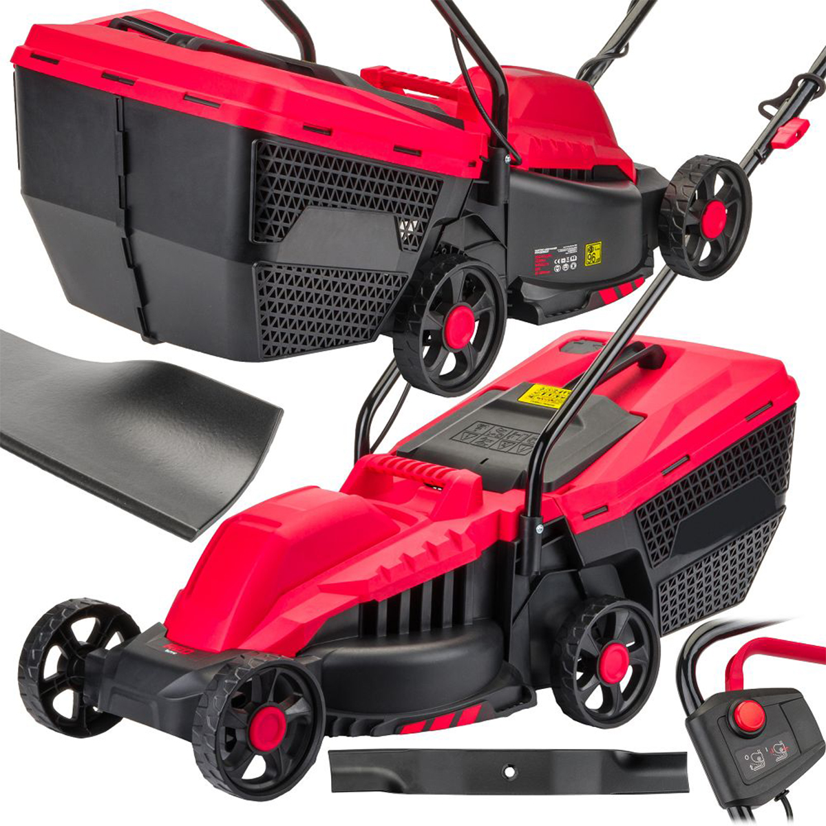 Газонокосарка електрична 2200 Вт, 3400 об/хв Red Technic RTKSE0027 газонокосарка електрична