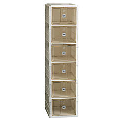 Шафа для взуття портативна пластикова 33 х 26 х 100 см на 6 полиць Біла