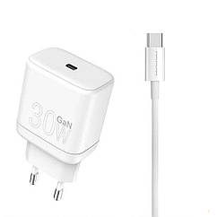 Зарядний пристрій WUW-T63 30W Type-C-Type-C (біле)