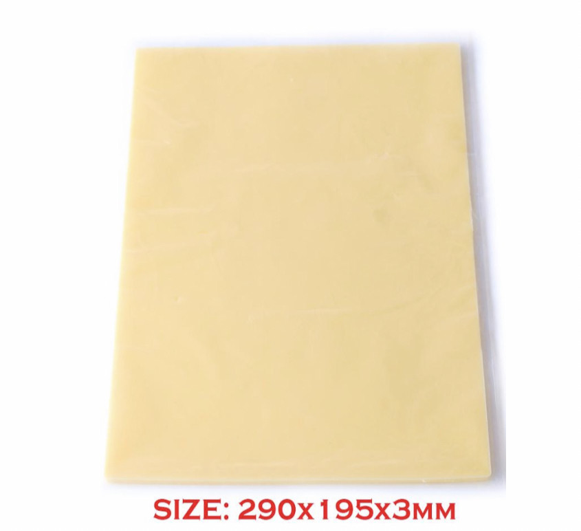 Латексный коврик для татуажа тренировочный чистый Премиум утолщенный Желтый 290*195mm, фото 1
