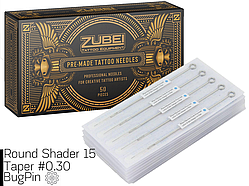 Тату голки 15 Round Shader Zubei Supply (Для зафарбовування) 1 шт