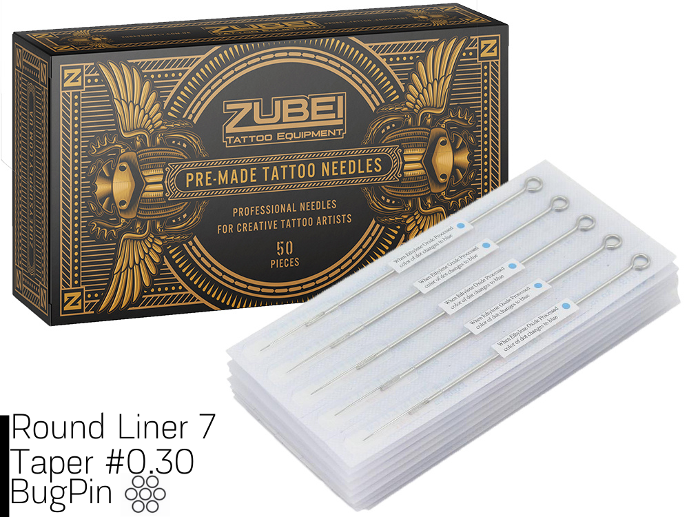 Тату голки 7 Round Liner Zubei Supply (Для контуру та точок) 1 штука