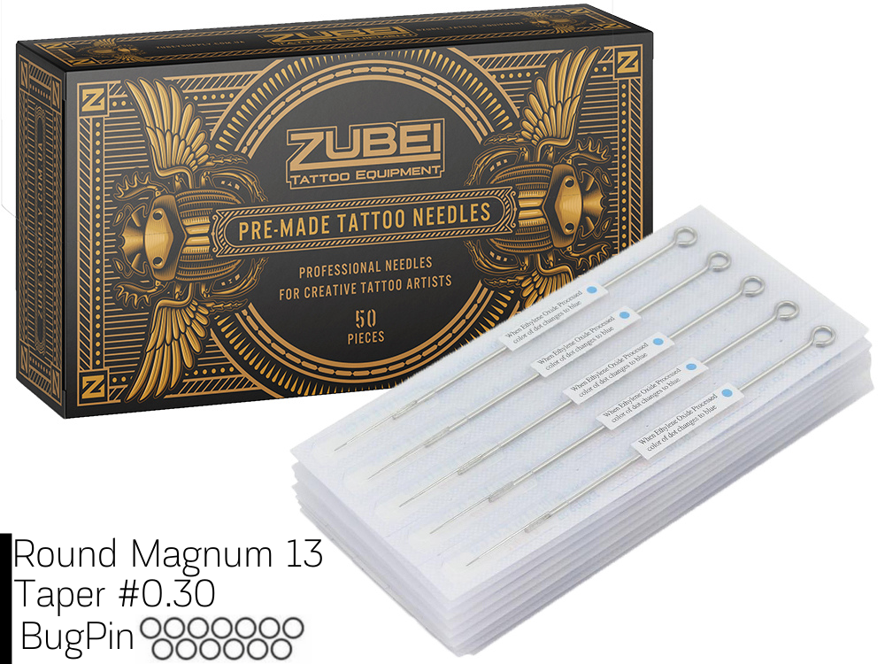 Тату голки 13 Round Magnum Zubei Supply ( Для тіней та закраса ) 1 штука